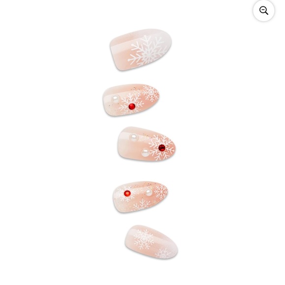 KISS imPRESS Holiday Press on Nails, Timeless Carols, Beige, Medium Almond - Picture 3 of 5